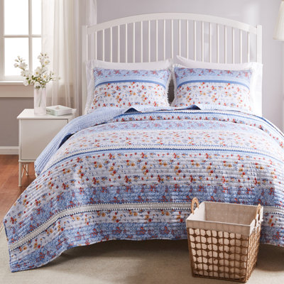 Greenland Home Fashions Betty White 2-Piece Twin Size Quilt Set, 68x88 Inch