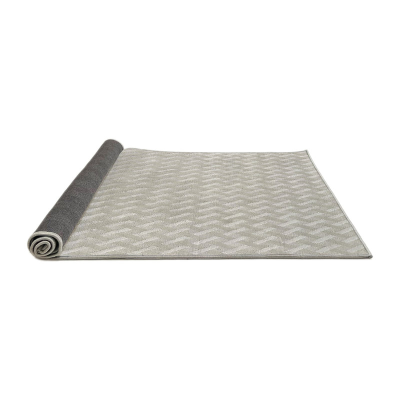 Tapis gris à motif géométrique guinn, Rond 4 pi
