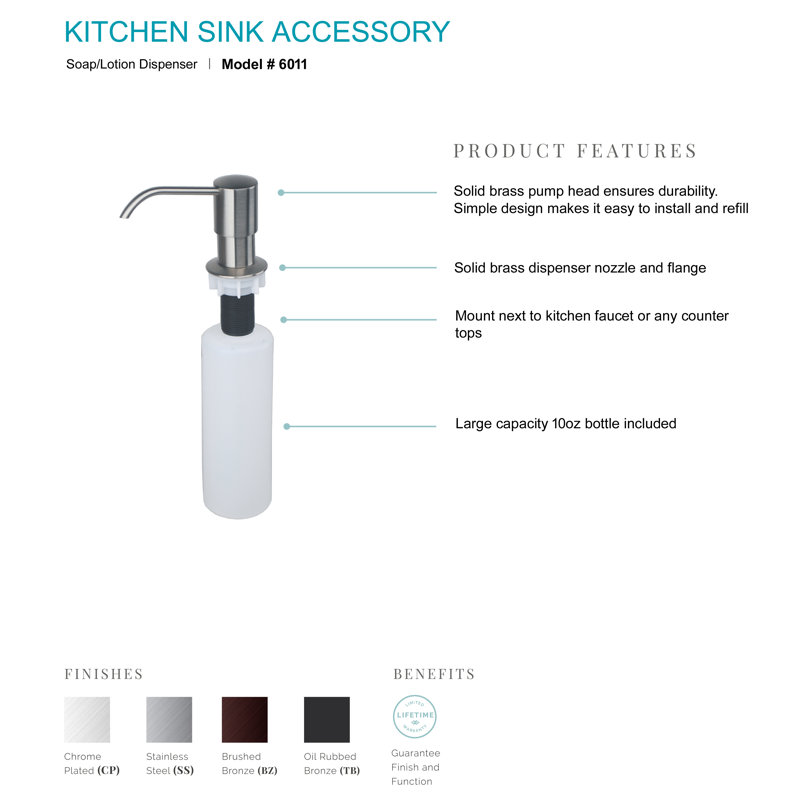 Soap Dispenser, Brushed bronze