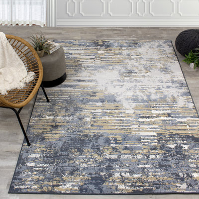 Lilith Abstract Beige/Blue Area Rug