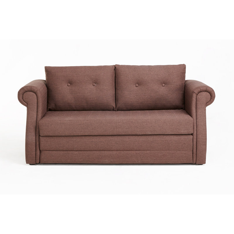 Schaible Upholstered 57.5'' Sleeper Sofa, Light Brown