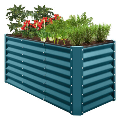 Lit de jardin surélevé en métal pour l'extérieur 4 x 2 x 2 pi, jardinière spacieuse à racines profondes pour légumes, fleurs et herbes (capacité de 119 gallons)