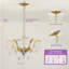 Lustre empire 5 lumières à intensité variable avec accents de cristal, chaîne réglable et têtes pour salles à manger