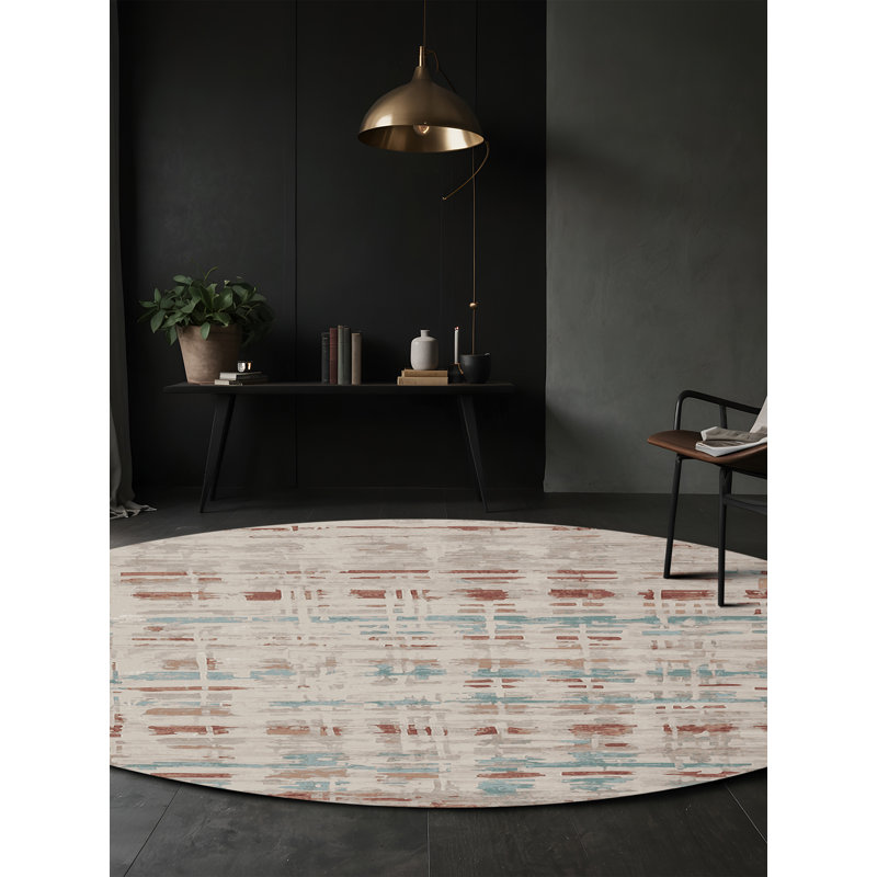Tapis beige soyeux et moelleux, Rectangle 7 pi x 10 pi