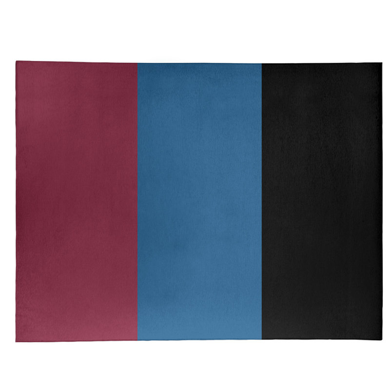 Tapis bleu à rayures de hockey national, Rectangle 8 pi x 10 pi