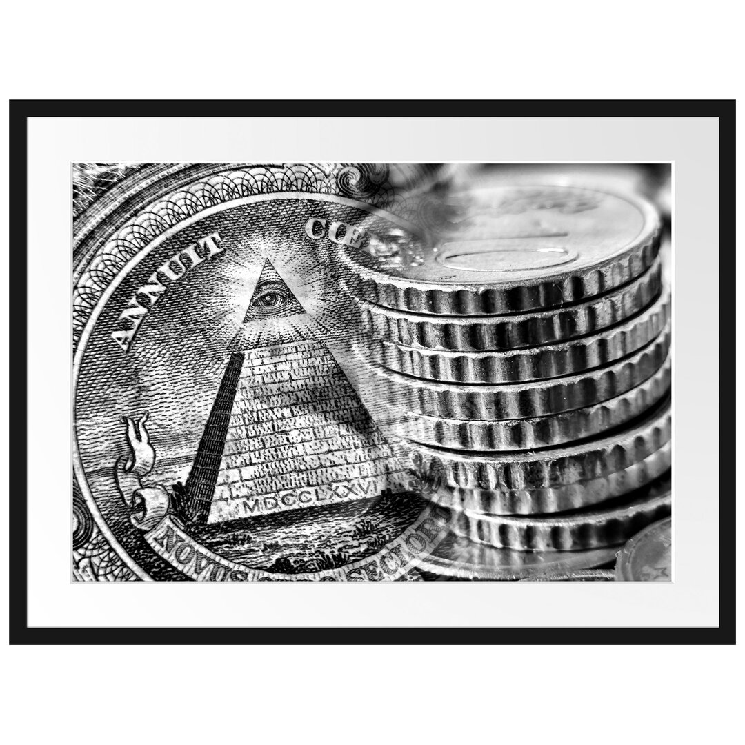 Gerahmtes Poster Illuminati Pyramide