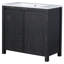 36" Retro Espresso Bathroom Vanity Combo Cabinet
