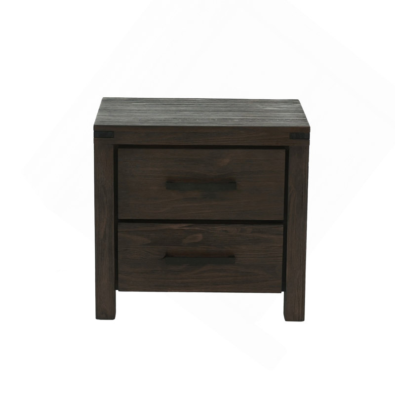 Table de chevet 2 tiroirs en espresso