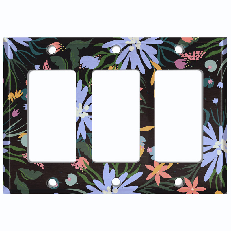 Plaque murale berçante multicolore à motif de fleurs roses et feuilles