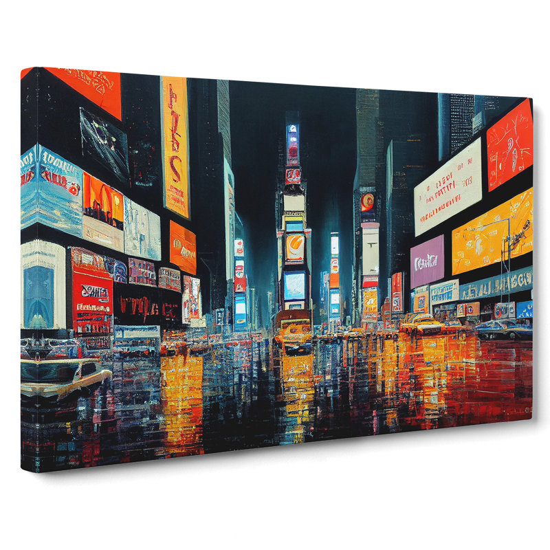 Times Square Art Painting Vol.6 - Wrapped Canvas Print, 40cm H x 60cm W x 3cm D