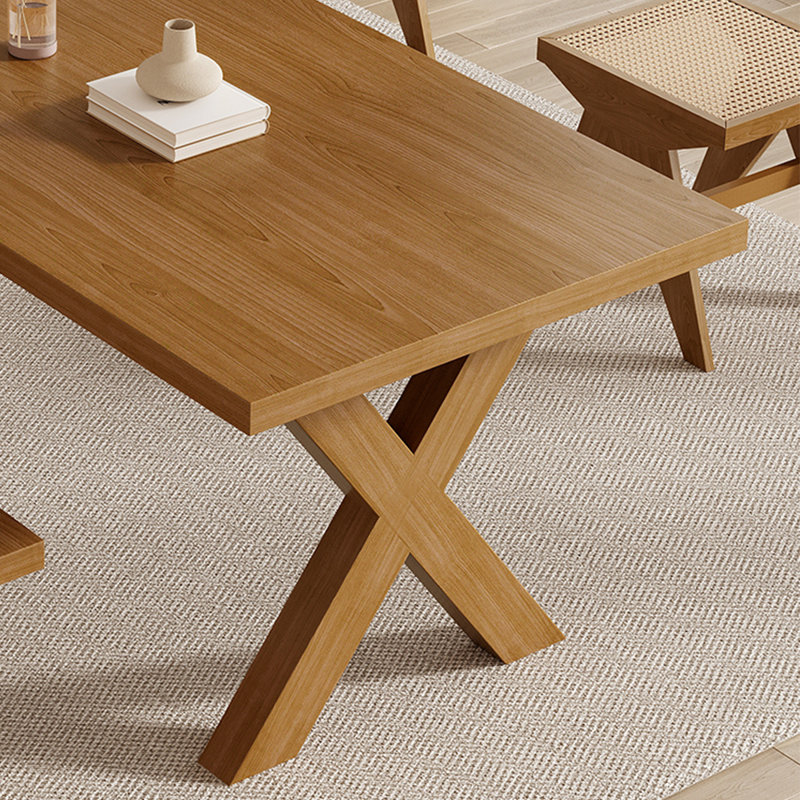 Japanese style solid wood dining table set, 29.5"H x 86.6"L x 39.3"W