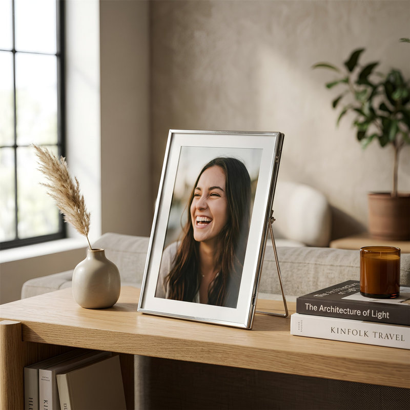 Nicola Spring - Standing Metal Picture Photo Frame, Silver, 15cm x 20cm