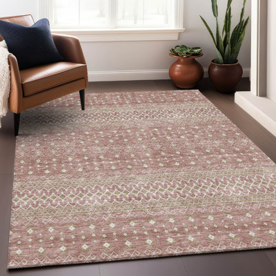 Premium Machine Washable Prisco Blush Rug