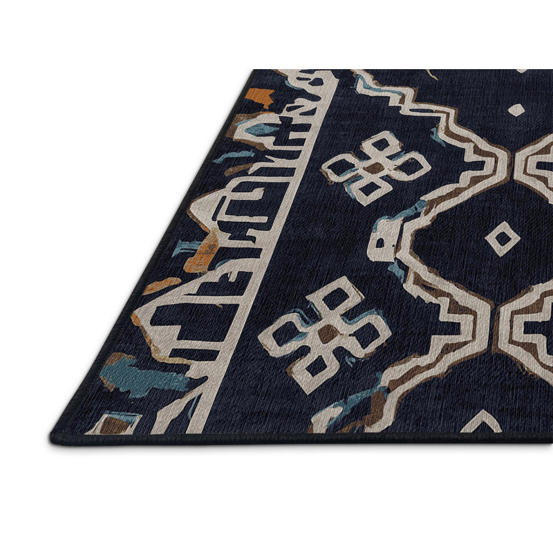 Machine Washable Gray Area Rug, Square 3'