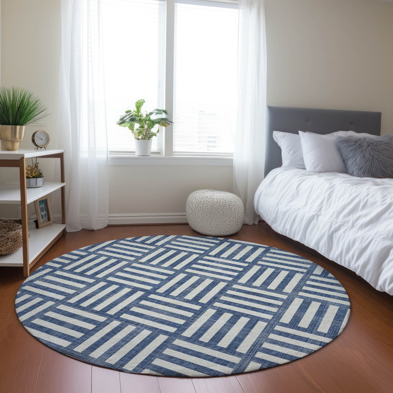 Tapis d'entrée / extérieur antidérapant Kinslee, Rond 8 pi