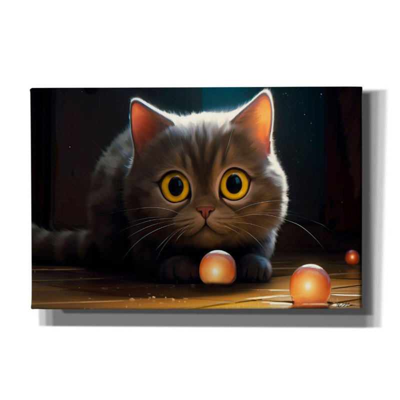 Art mural sur toile Winston Porter «Grey Cat» par Momart, H 40 po x l 60 po x P 1,5 po