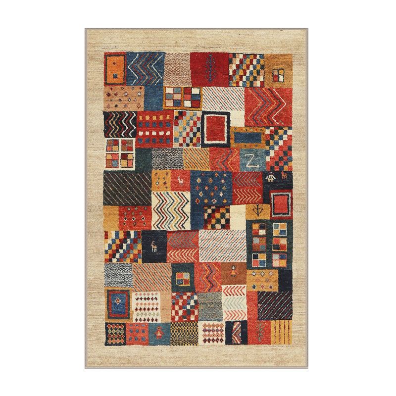 Tapis beige/brun/gris contemporain, Rectangle 7 pi x 10 pi