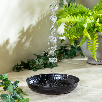 Glass Pebble Rain Chain, 70in H