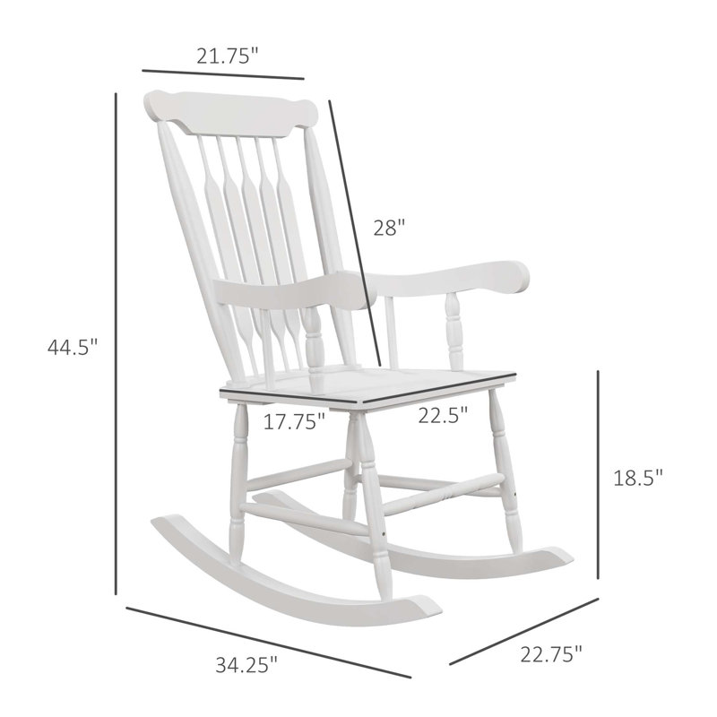 Ensemble de 2 chaises berçantes d'extérieur en bois pour le jardin, le patio et le balcon, Noir
