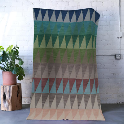 Multi-Coloured Triangle Geometric Patterned Modern Decorative Rug