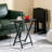 Portable Foldable TV Tray Table With Storage Rack, Space-Saving Black Minimalist Design, 4-Piece Set