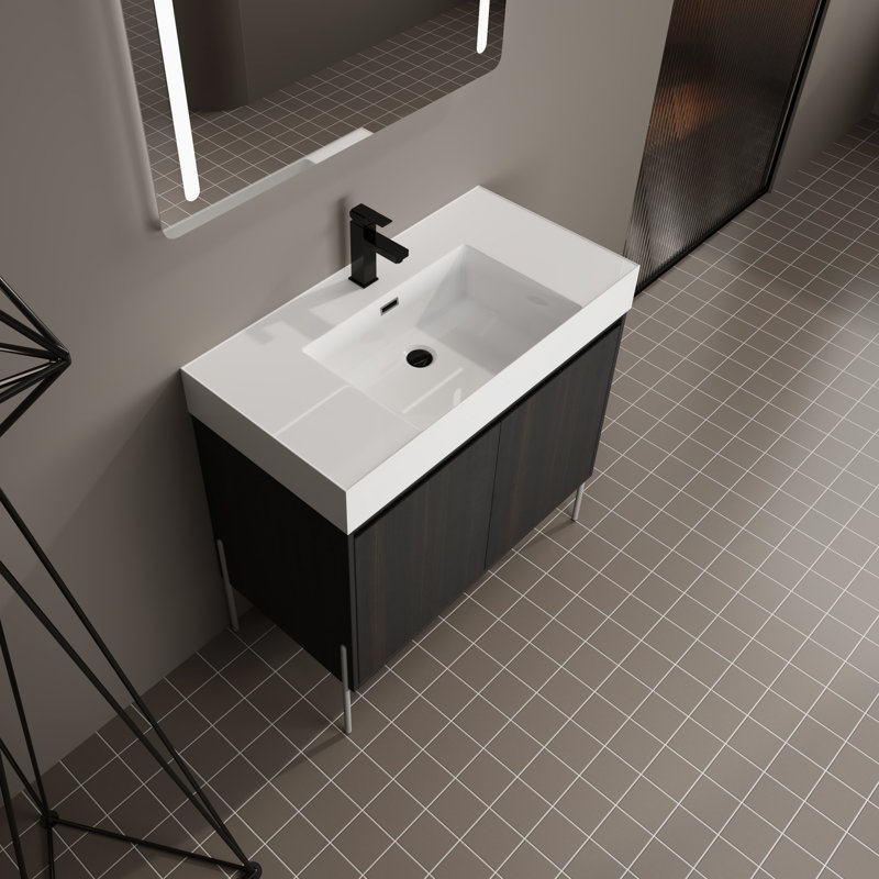 Meuble-lavabo sur pied 36 po avec lavabo en résine