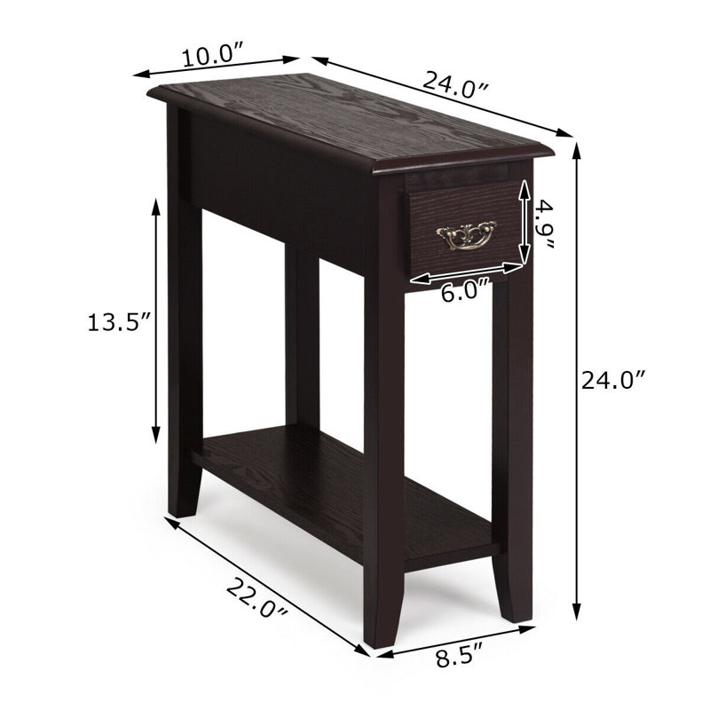 Table de bout avec rangement Lewallen, Espresso