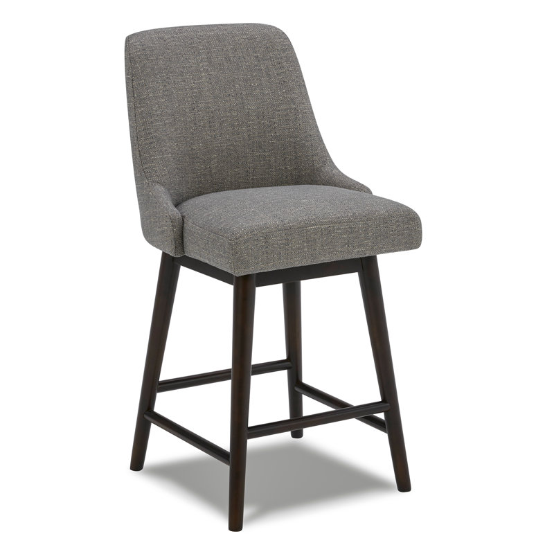 Luong 26'' Swivel Counter Stool, Fog Basketweave