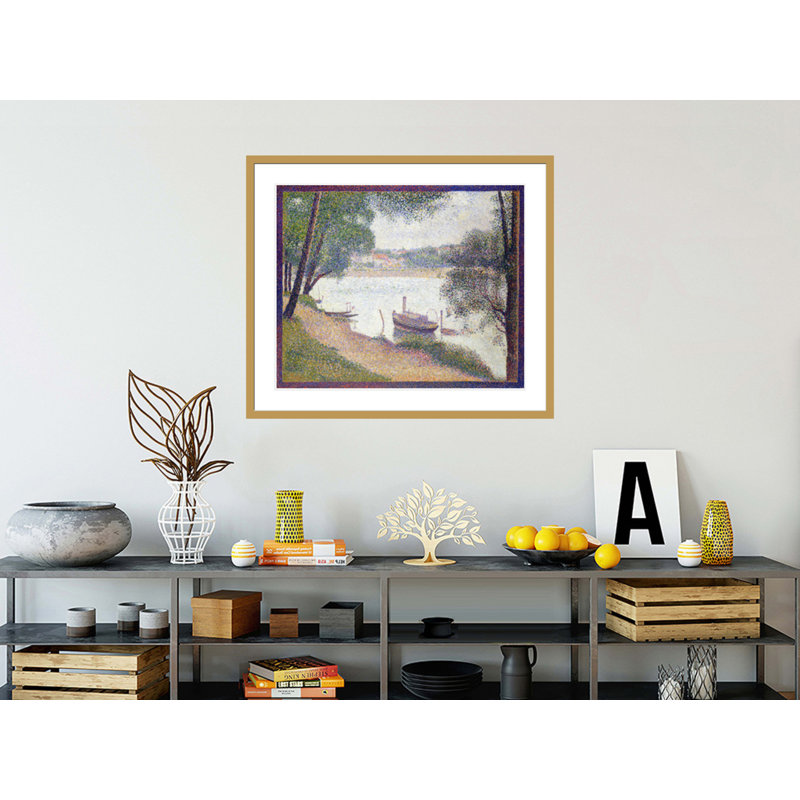 «Gray Weather Grand Jatte» par Georges Seurat, impression giclée sur cadre, H 33,5 po x l 39,2 po