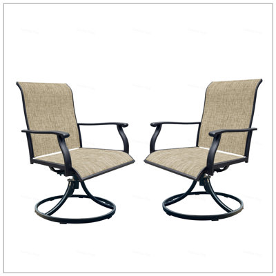 Ensemble de 2 chaises de salle à manger pivotantes pour l'extérieur, en PVC-coated polyester