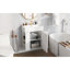 Meuble-lavabo flottant moderne de 21,6 po avec lavabo en céramique - parfait pour les petites salles de bain, rangement à gauche