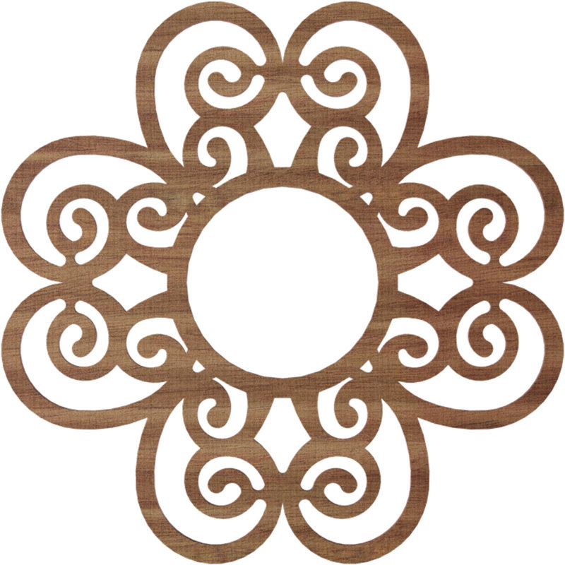 Cohen Wood Fretwork Pierced Ceiling Medallion, Walnut, 22" H x 22" W x 0.38" D