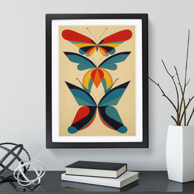 Retro Butterflies No.3 - Single Picture Frame Print