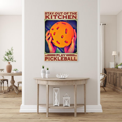 " Play Pickleball - 1 Piece Rectangle Graphic Art Print On Wrapped Canvas "