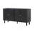 Four-Door Sideboard with Wavy Pattern Doors, Cylindrical Legs, and Sleek Metal Handles-425742556