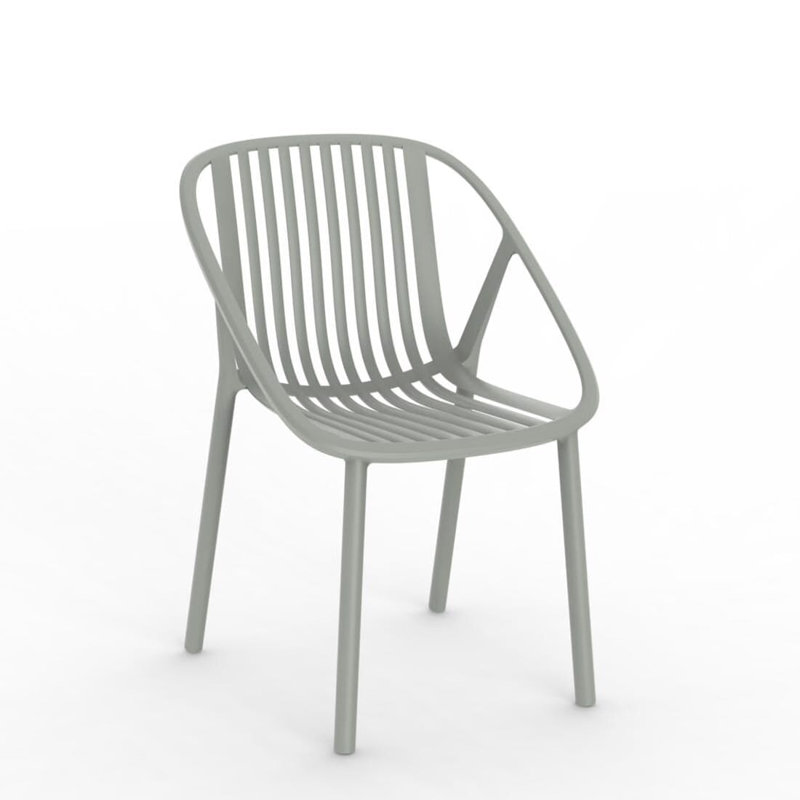 Bini Outdoor Dining Side Chair, Greenish Gray