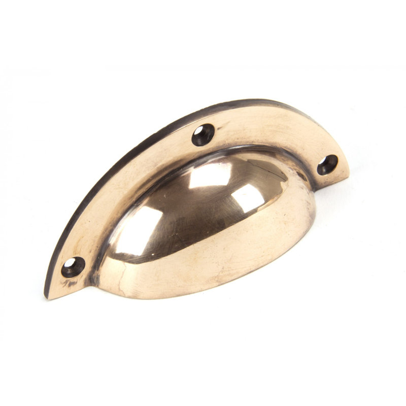 Plain 8.1 cm centre Cup Handle, Polished Bronze