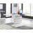 Everson Large High Gloss Extendable Dining Set with 8 Luxury Faux Leather Upholstered Dining Chairs-1935074593