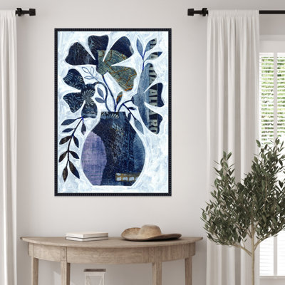 Indigo Blue Still Life No 2 by Kincer Framed Canvas Wall Art Print