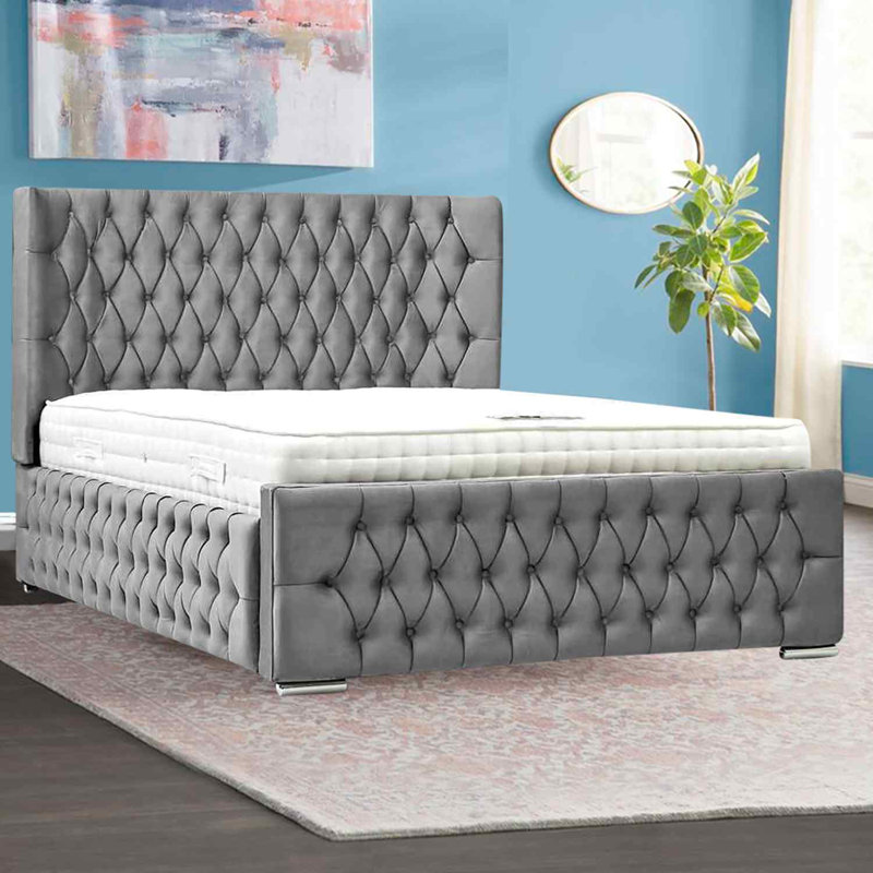 Upholstered Bed, Single (3'), Grey