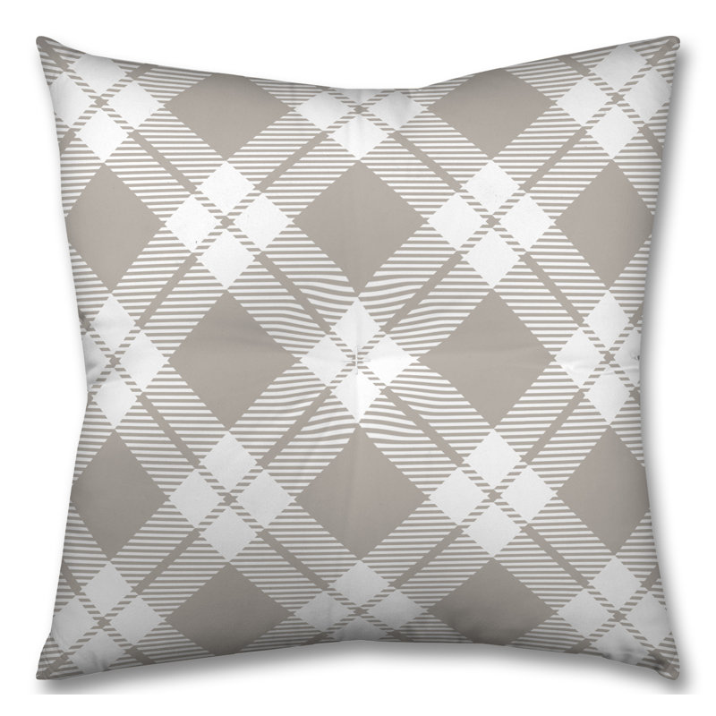  Coussin de sol écossais, Gris / blanc