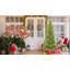Arbre de Noël mince en PE + PVC avec lumières DEL blanc chaud et support en métal robuste-1721860683