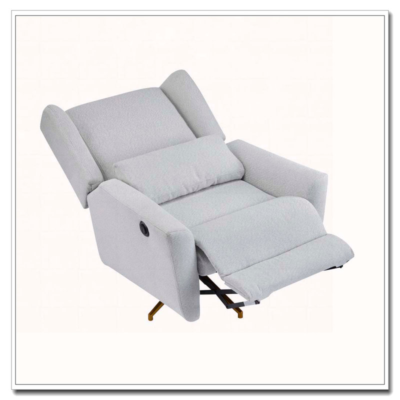 Power Recliner Chair Swivel,Upholstered 360° Swivel Recliner With, Light Gray