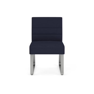 Waterfall Waiting Reception Armless Guest Chair Sled Base Metal Frame.