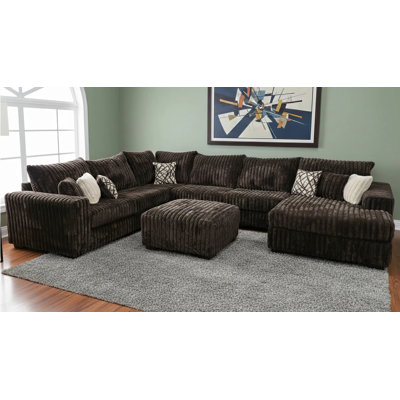 New S320 Texan (Chocolate) Sectional + Ottoman