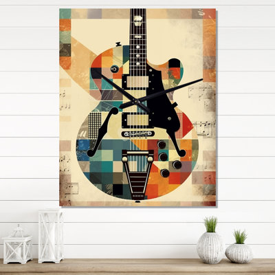 Cubism Guitar - Music Wall Clock Oversized