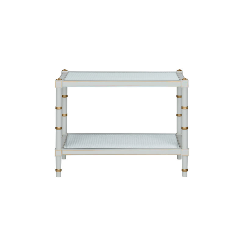 Conner Cane Cocktail Table, Gray/Gold