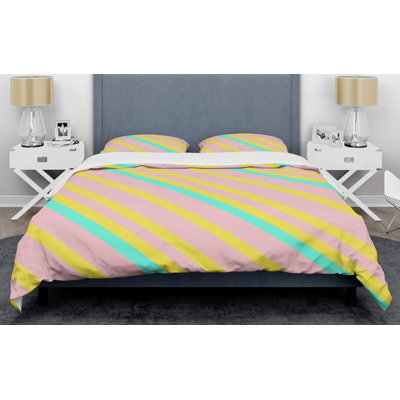 Memphis Retro Neon Pattern - Modern Abstract Duvet Cover Set - Microfiber Polyester