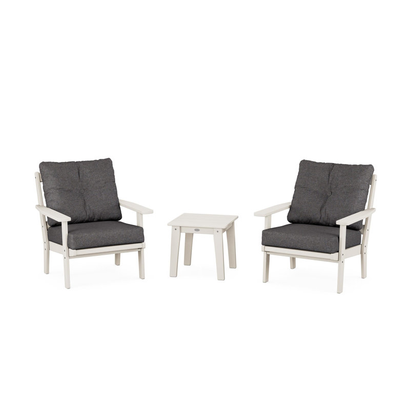 Oxford 3 Piece Seating Group with Cushions, Sand, Ash Charcoal Revolution®