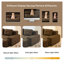 Ensemble de canapé modulaire brun en velours côtelé, configuration double à 4 places avec agencement flexible-129509132-129509136